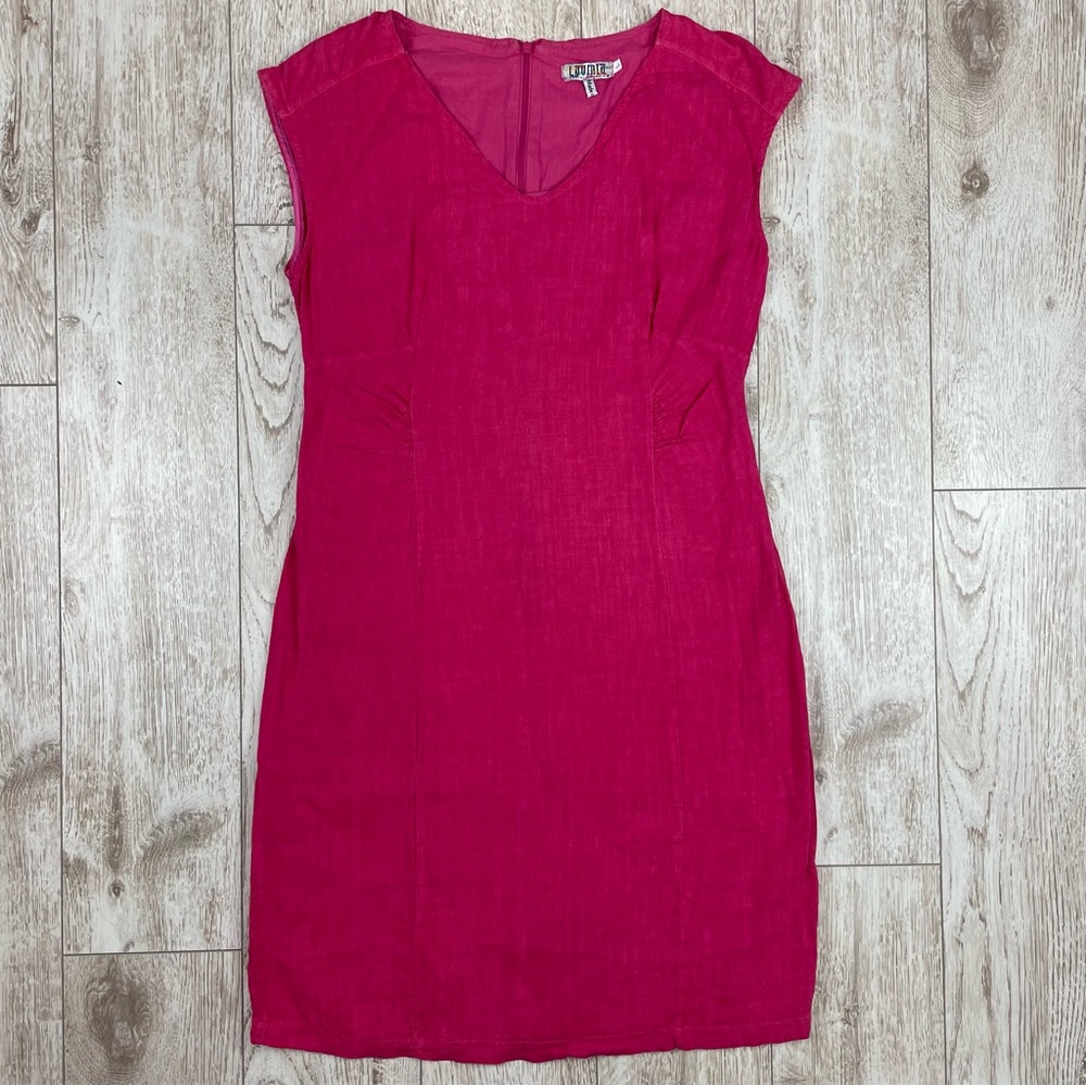 LAVINIA L Linen Cotton Italy Elegant Pink Dress